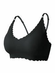 4pcs Wirefree Push Up Sports Bra V neck Workout Running Bra For Women