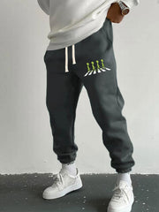 Men's Alien Graphic Joggers with Stretch and Drawstring