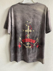 Anchor Pattern Print Men's Short Sleeve T-shirt Graphic Tee
