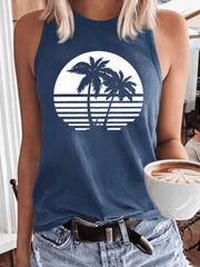Graphic Print Sleeveless Tank Top Women's Clothing