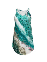 Glitter Striped Scoop Neck Tank Sleep Dress