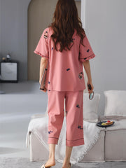 Fruitcake PJ Set Short Sleeve Crew Neck Top & Cropped Pants