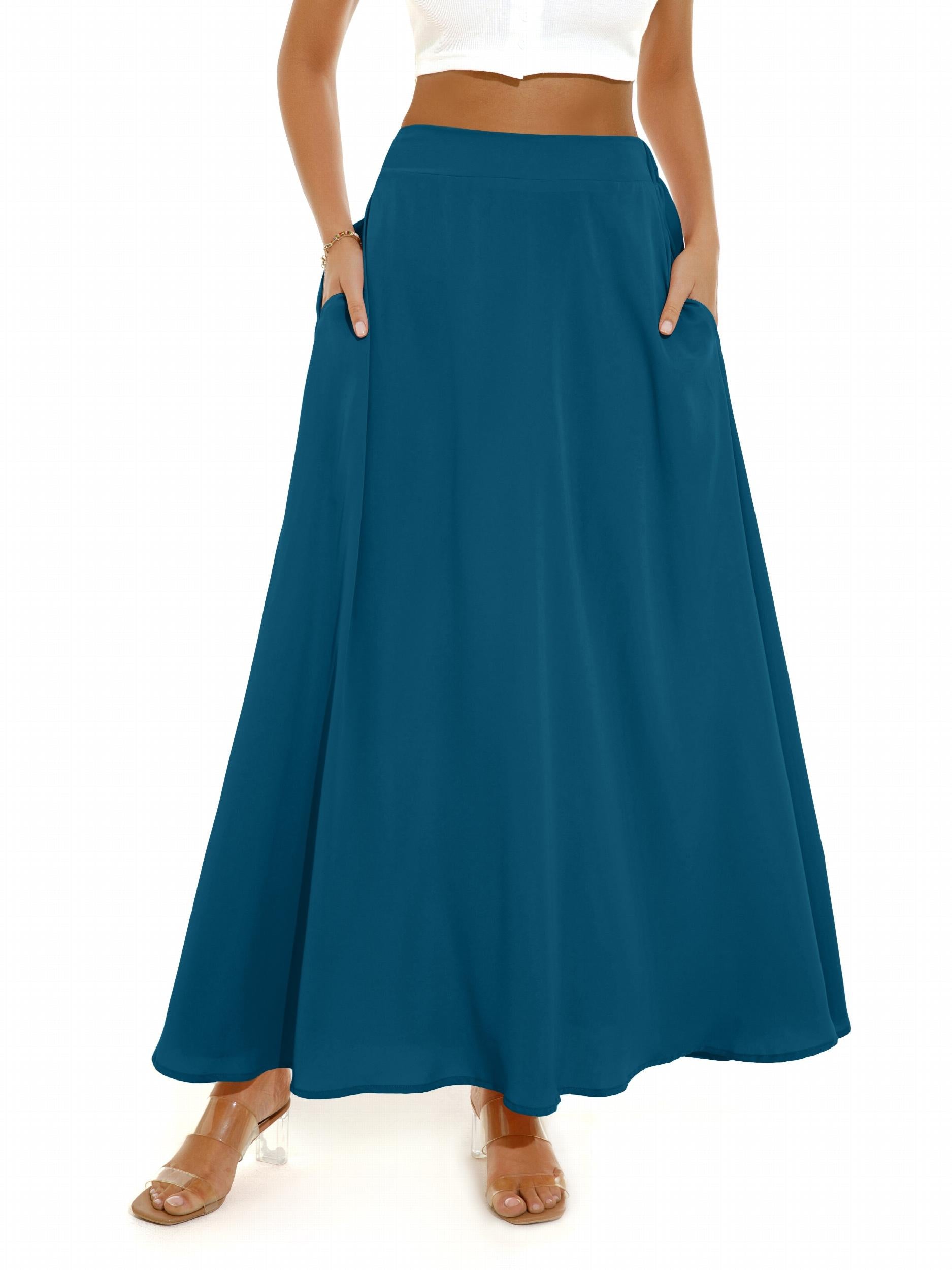 Pleated Long Skirt Loose Casual Skirt For Spring & Summer