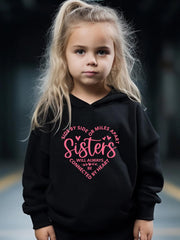 SISTERS & Heart Graphic 2pcs Set Girls Casual Comfy Activewear Set