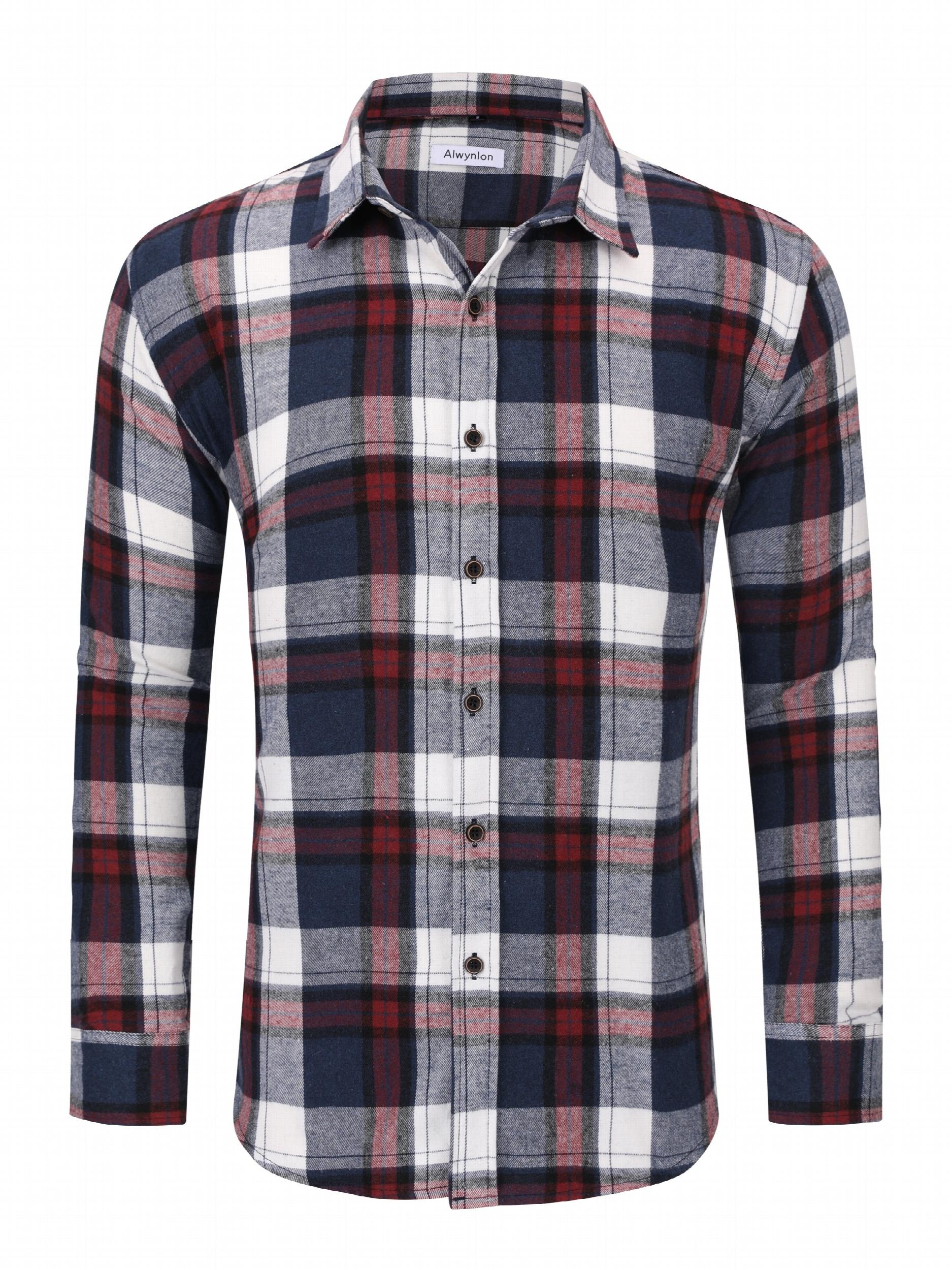 Men's Plaid Flannel Button Up Shirt