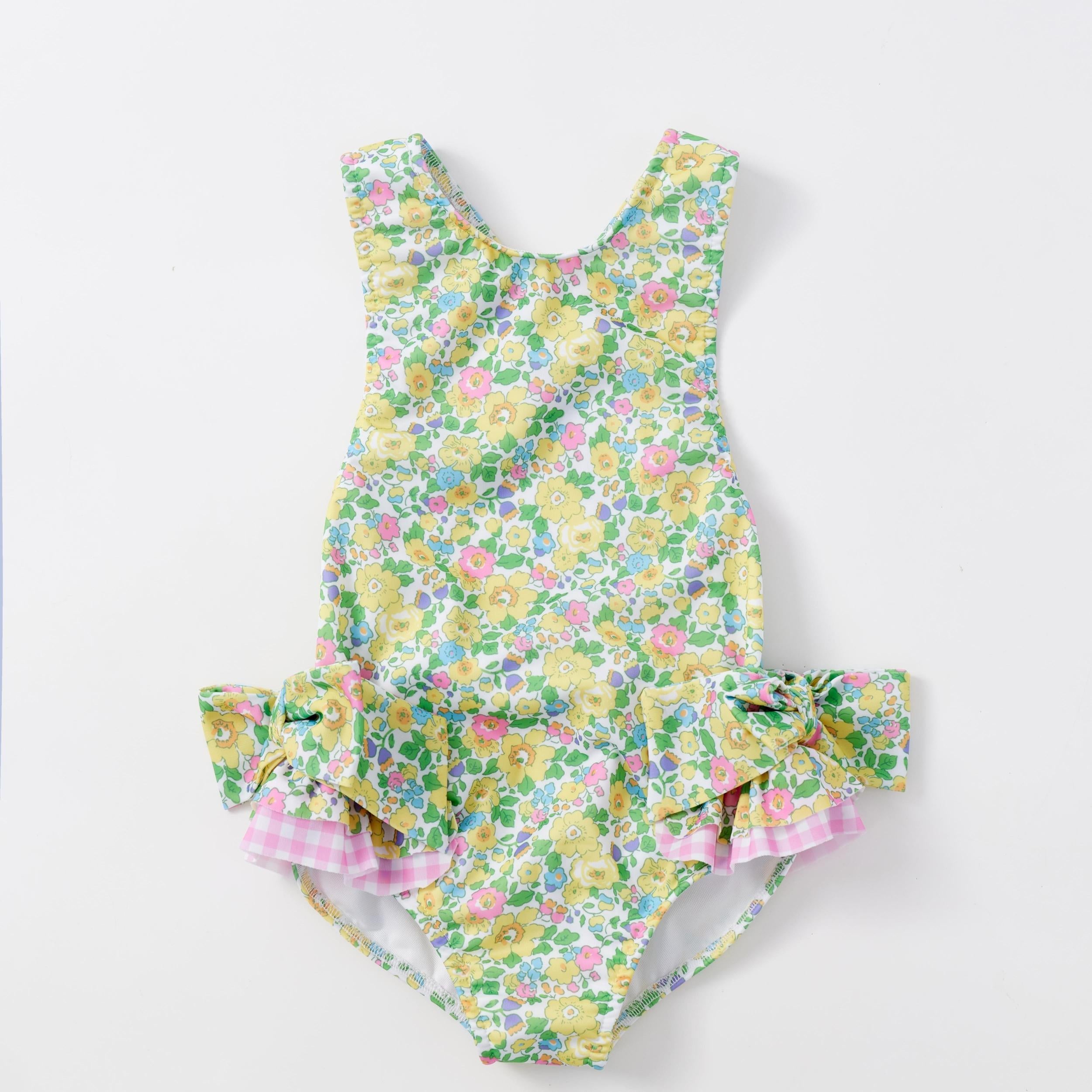 Floral Pattern Girl's Swimsuit Tankini for Beach Vacation