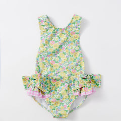 Floral Pattern Girl's Swimsuit Tankini for Beach Vacation