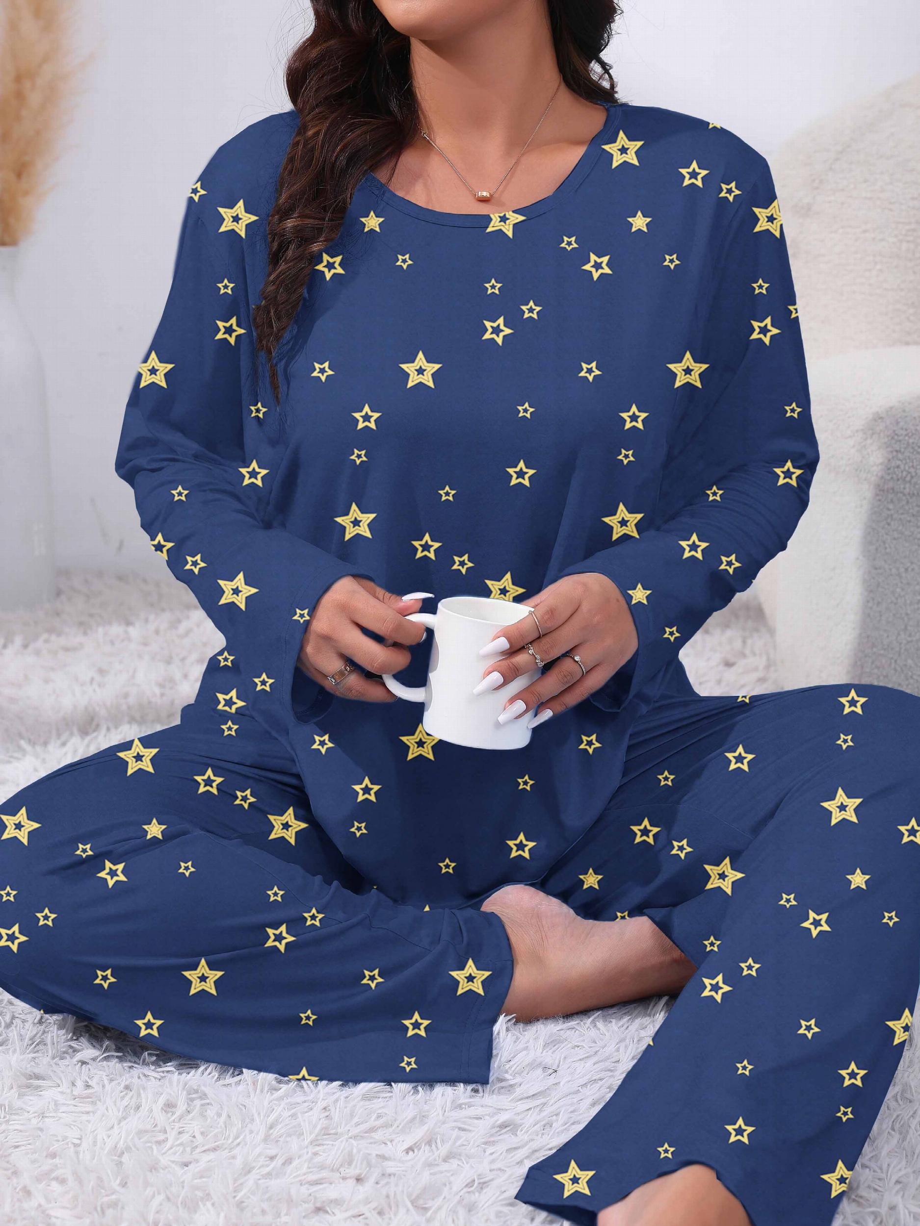 Allover Star Print Tee & Pants Pajama Set