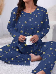 Allover Star Print Tee & Pants Pajama Set