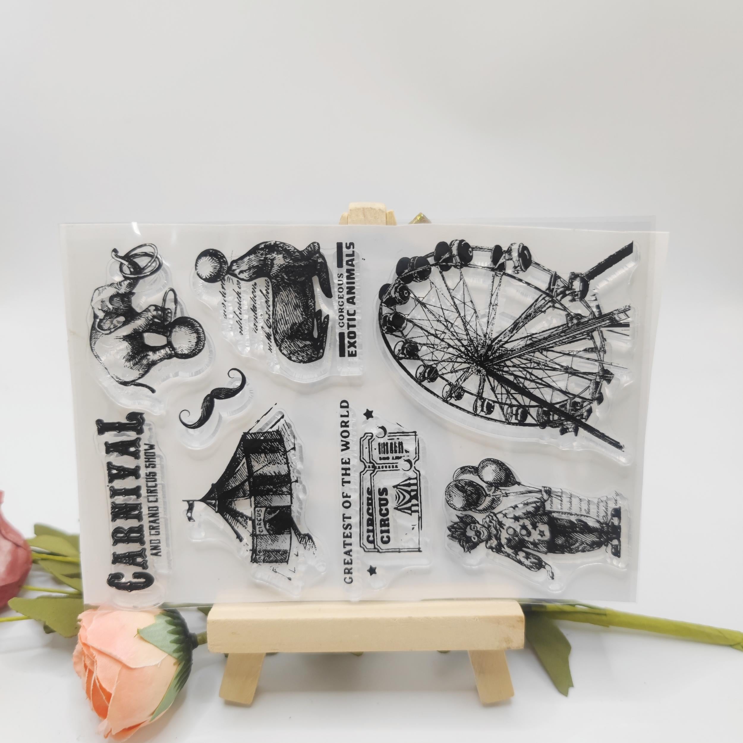 Circus Theme Stamp DIY Journal Card Making Gift for Boys and Girls 1pc