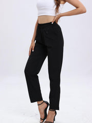 Paper Bag Waist Tapered Pants for Women