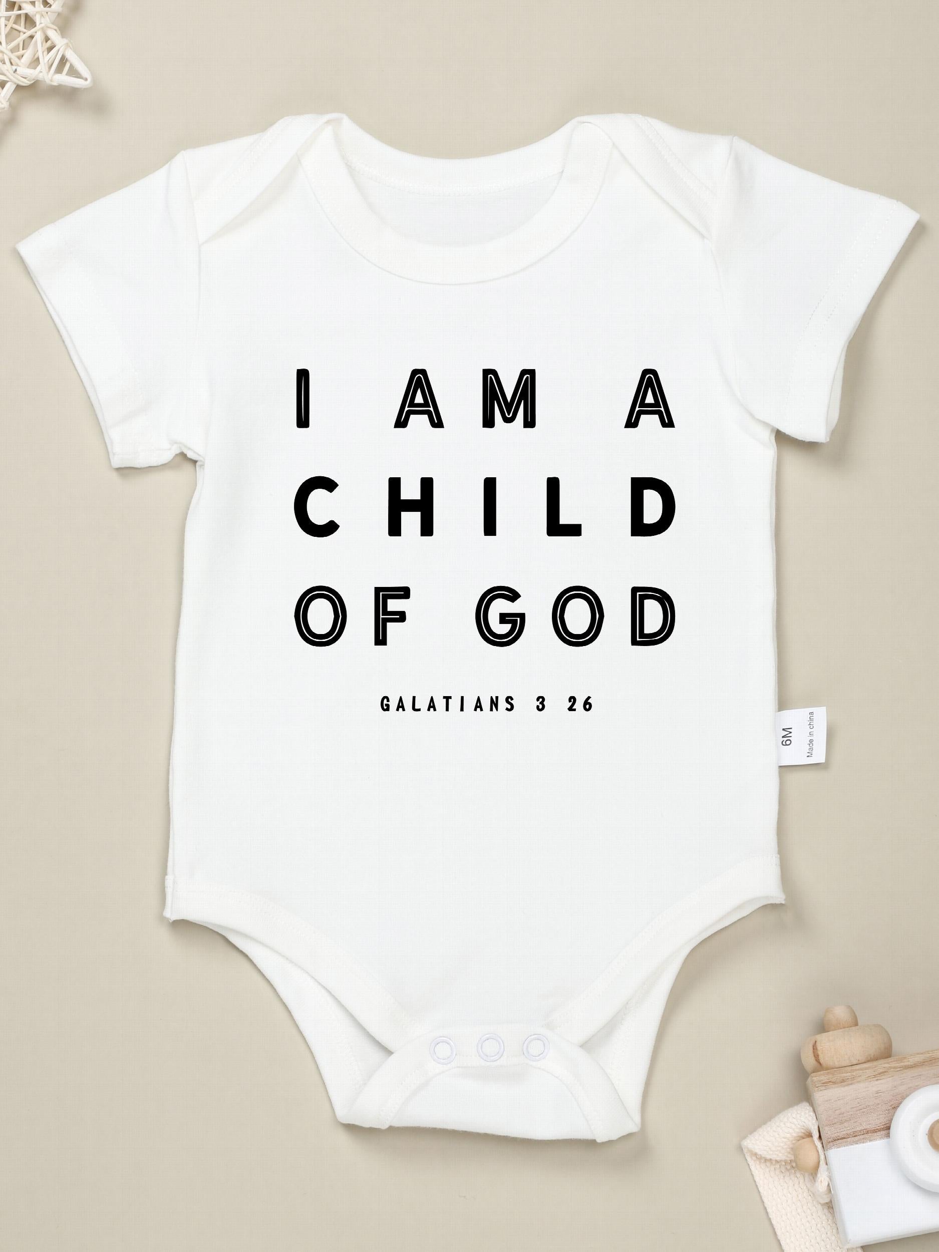 Baby Cotton Romper I Am A Child Of God Onesie Clothes