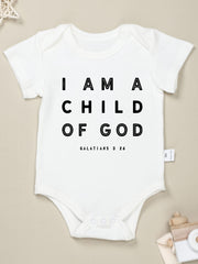Baby Cotton Romper I Am A Child Of God Onesie Clothes