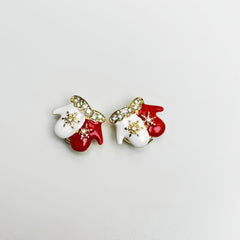 2pcs Christmas Shirt Button Covers - Santa Hat & Snowflake
