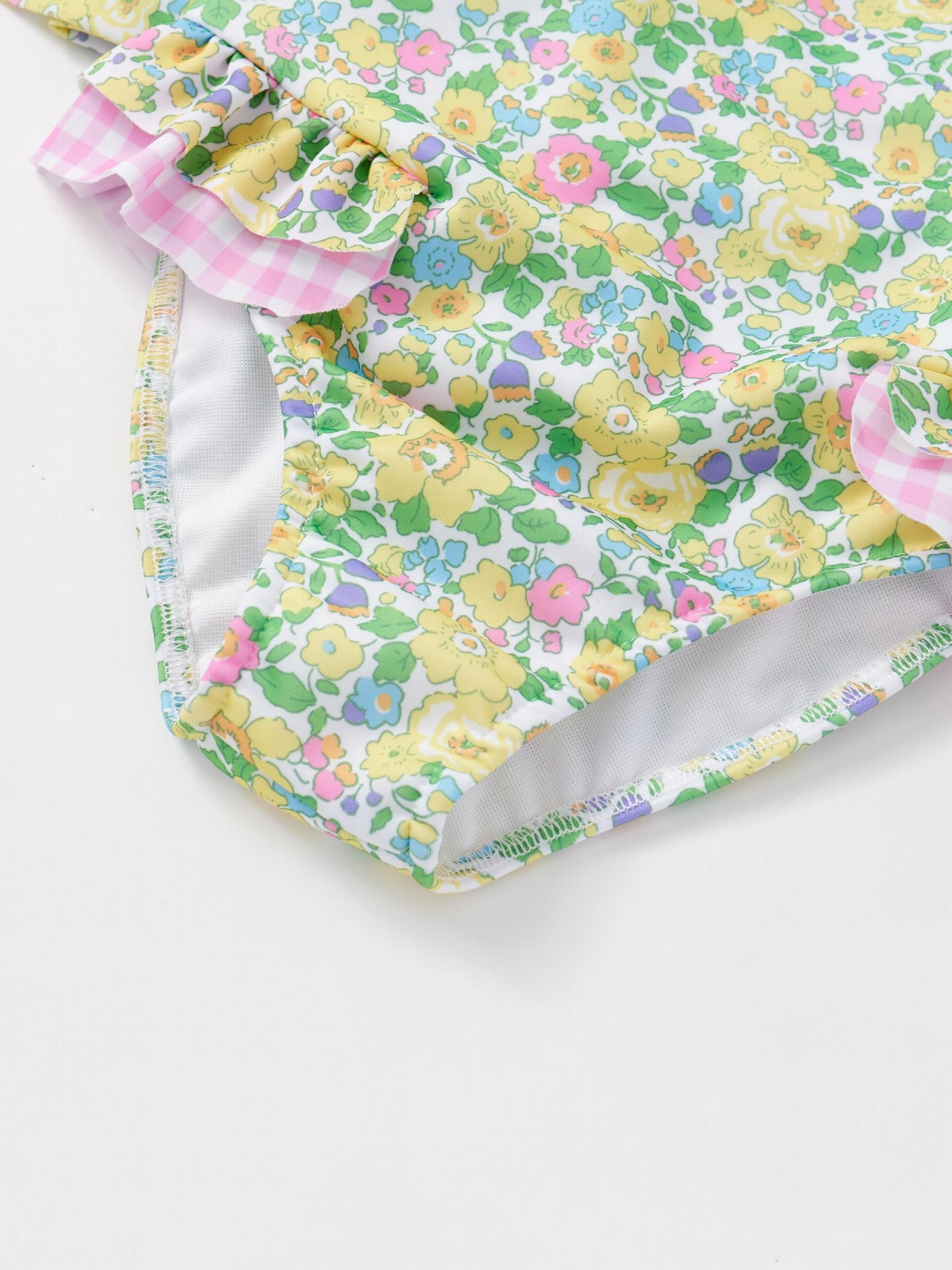 Floral Pattern Girl's Swimsuit Tankini for Beach Vacation