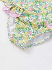 Floral Pattern Girl's Swimsuit Tankini for Beach Vacation