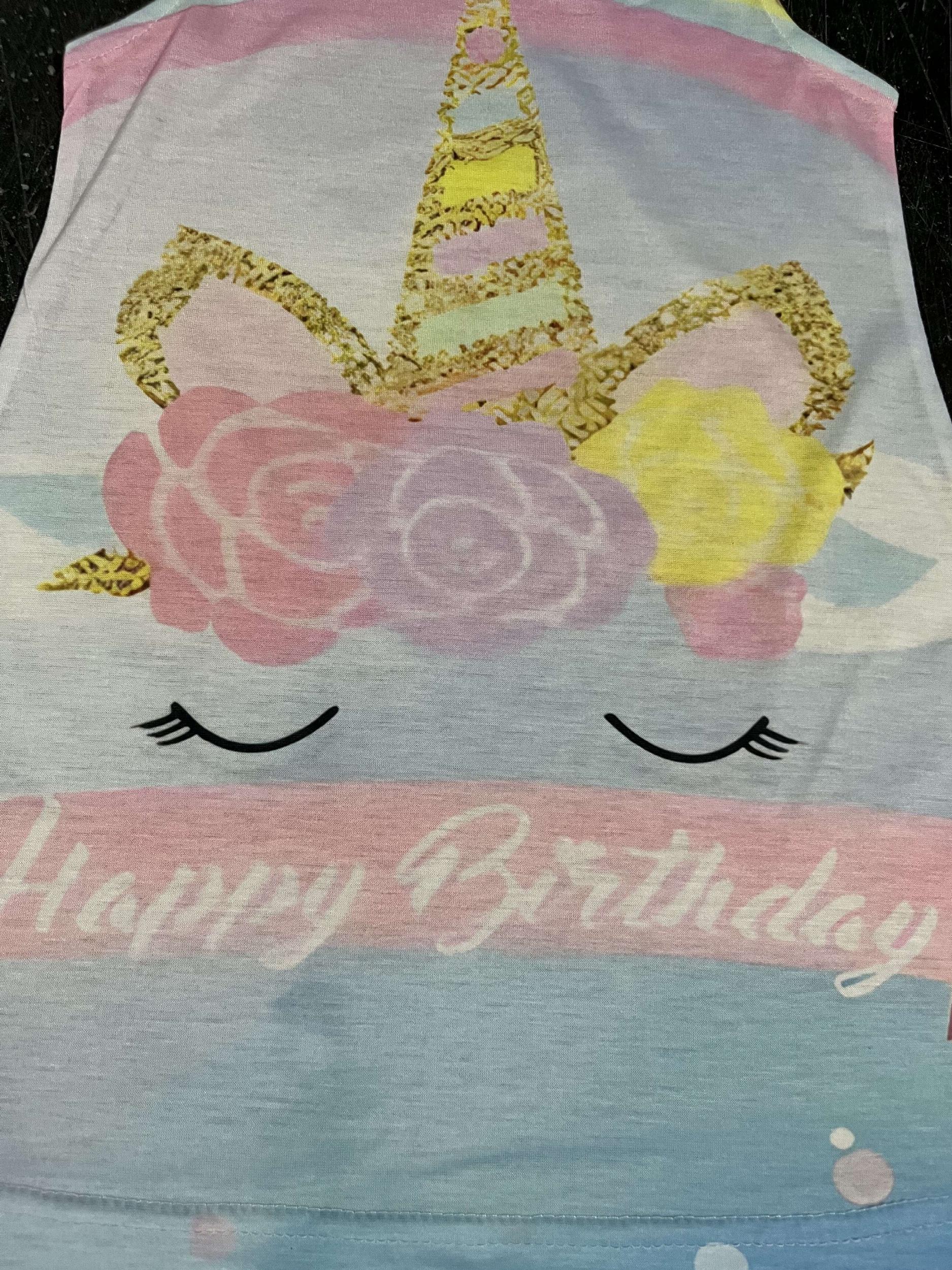Girls Unicorn Costume Halloween Party Princess Dress