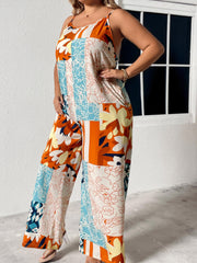 Boho Jumpsuit Women's Plus Colorblock Floral Print