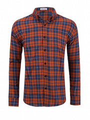 Plaid Print Men's Casual Button Up Long Sleeve Shirt