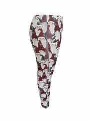 Christmas Santa Print Plus Size Leggings Medium Stretch