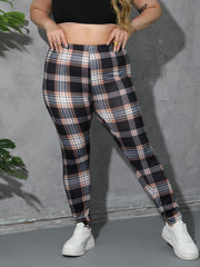 Plaid Print High Rise Leggings