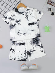 Boys 2pcs Marble Tie dye T shirt & Shorts Set