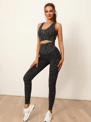 Leopard Print Seamless Yoga Shorts Slim Fit High Waist Short Leggings