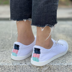 Women's Lace Up Canvas Sneakers Lightweight Casual Flat Shoes
