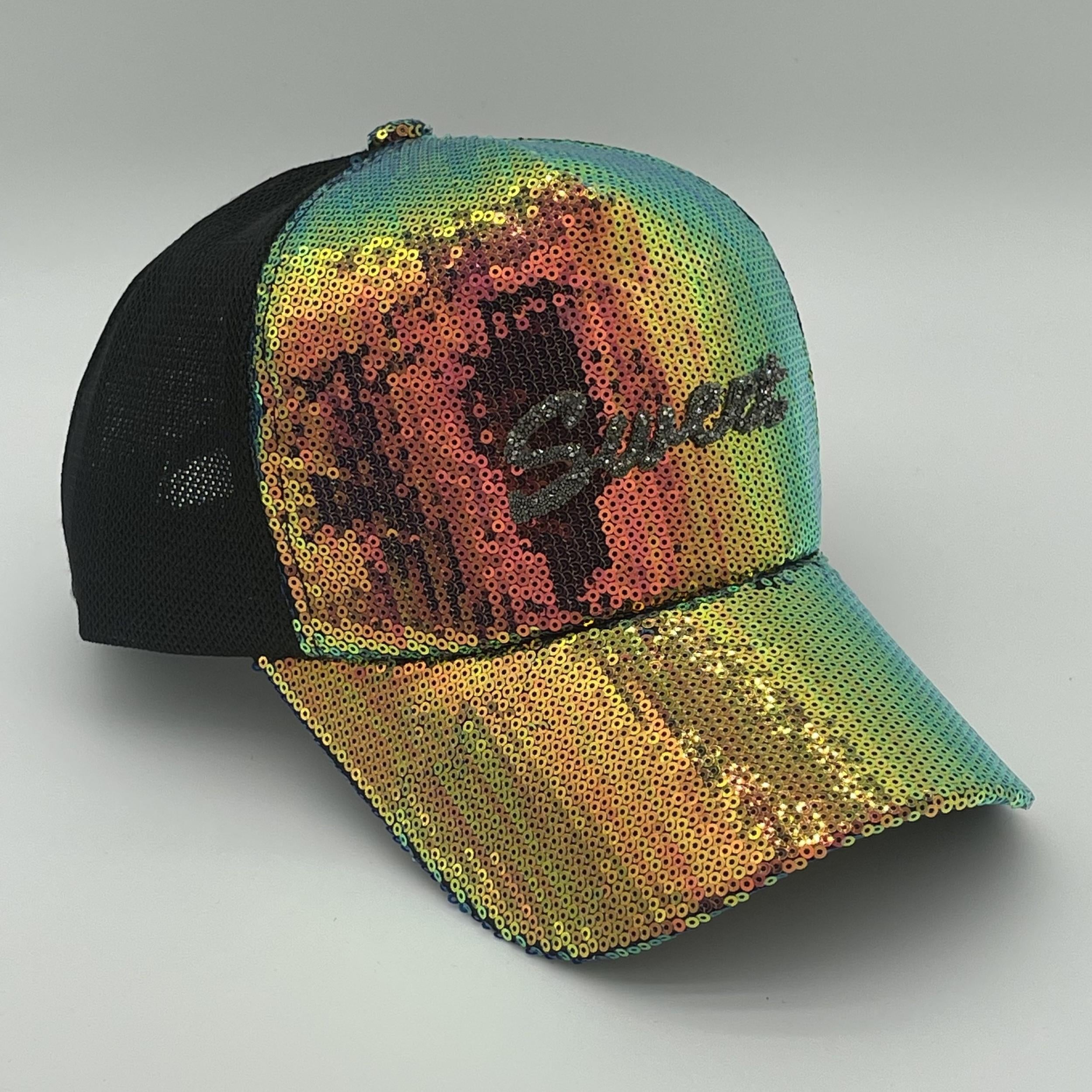 Sequin Y2K Trucker Hat Sparkly Mesh Baseball Cap Hip Hop Sunshade Dad Hat