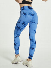 Tie Dye High Strech Sports Leggings High Waist Yoga Running Tight Pants