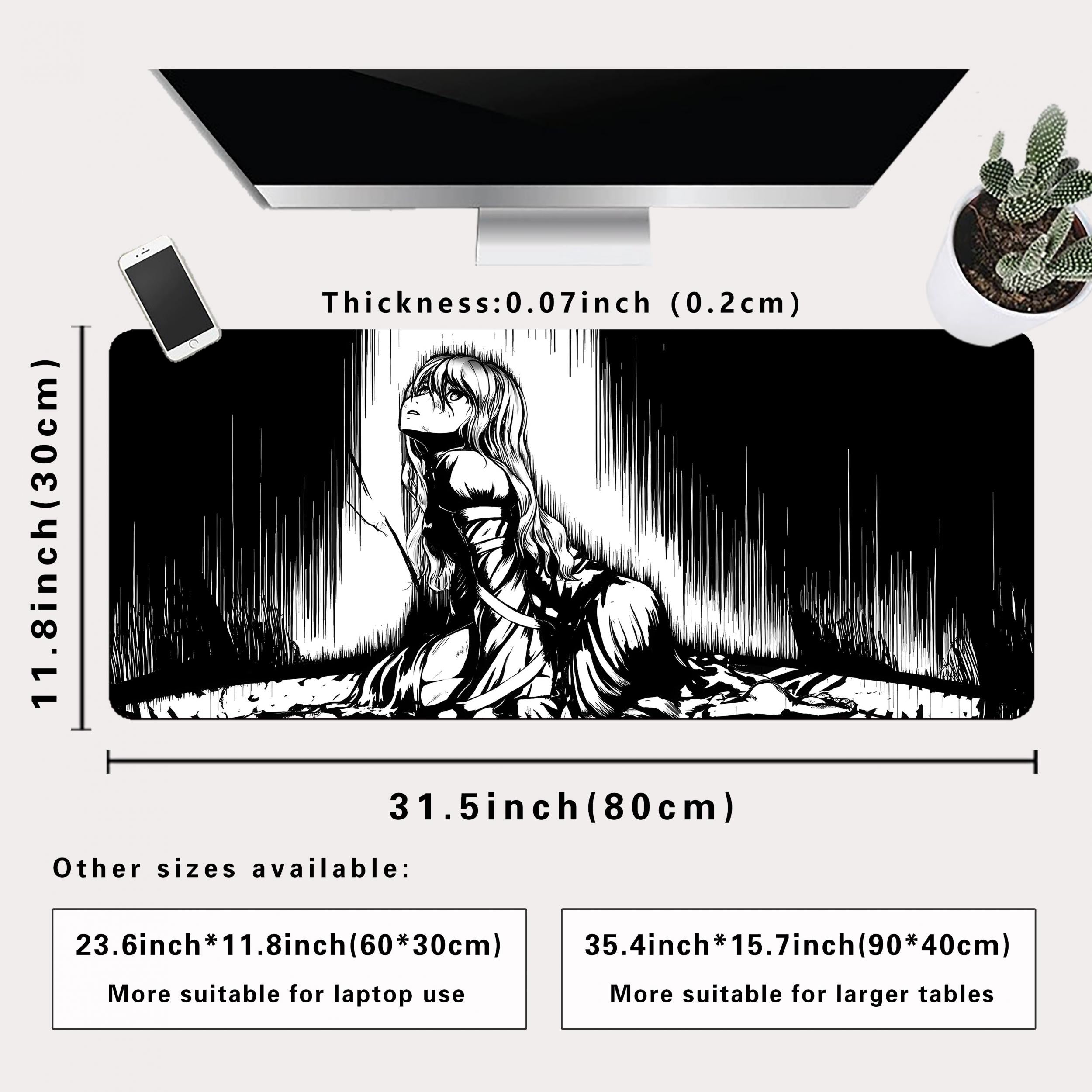Anime Character Mouse Pad Office Gaming Desk Pad Non Slip Rubber HD Keyboard Mou