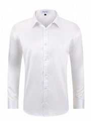 Men's Satin Button Up Shirt for Business Occasions