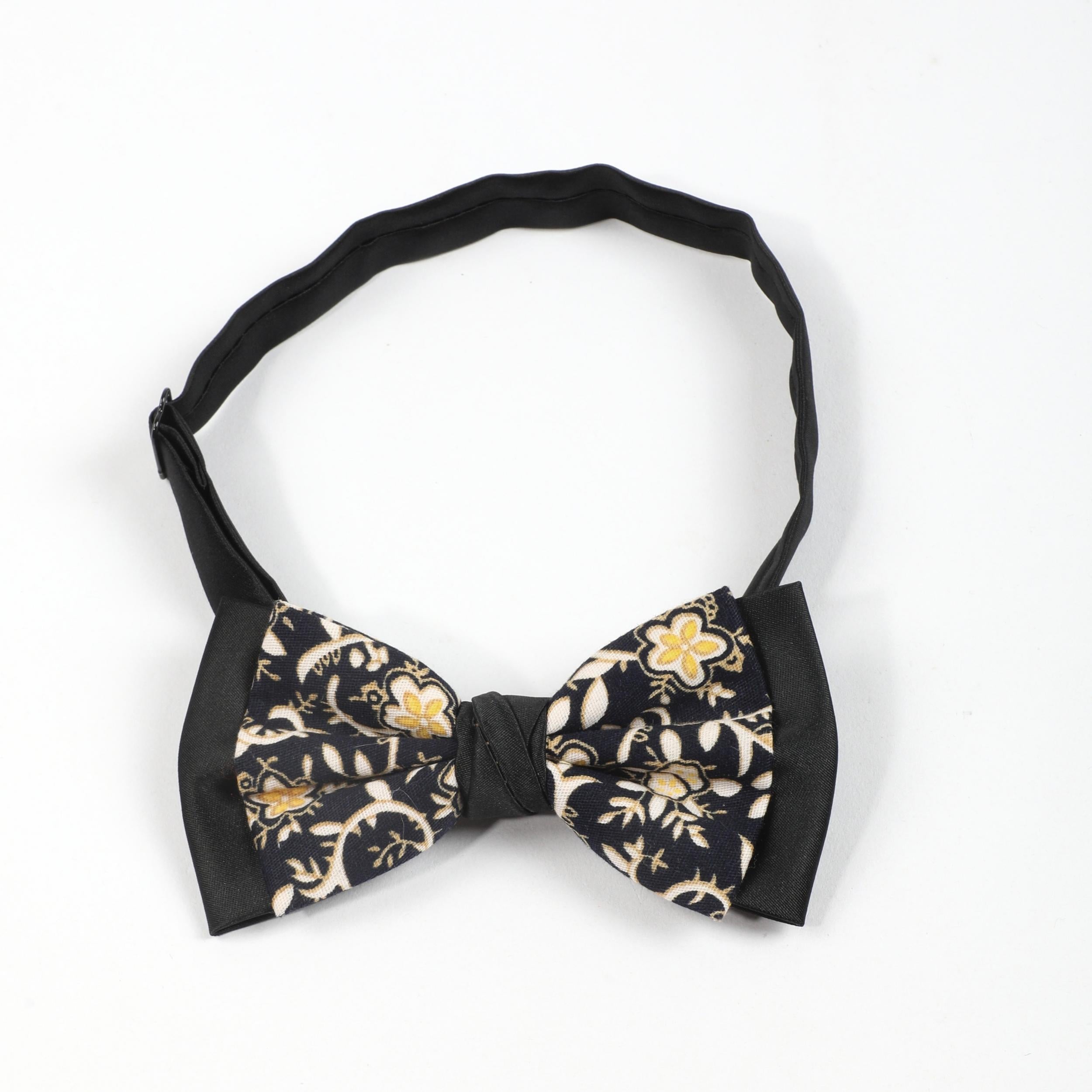 Men's Floral Double Layer Pullover Bow Tie Suit