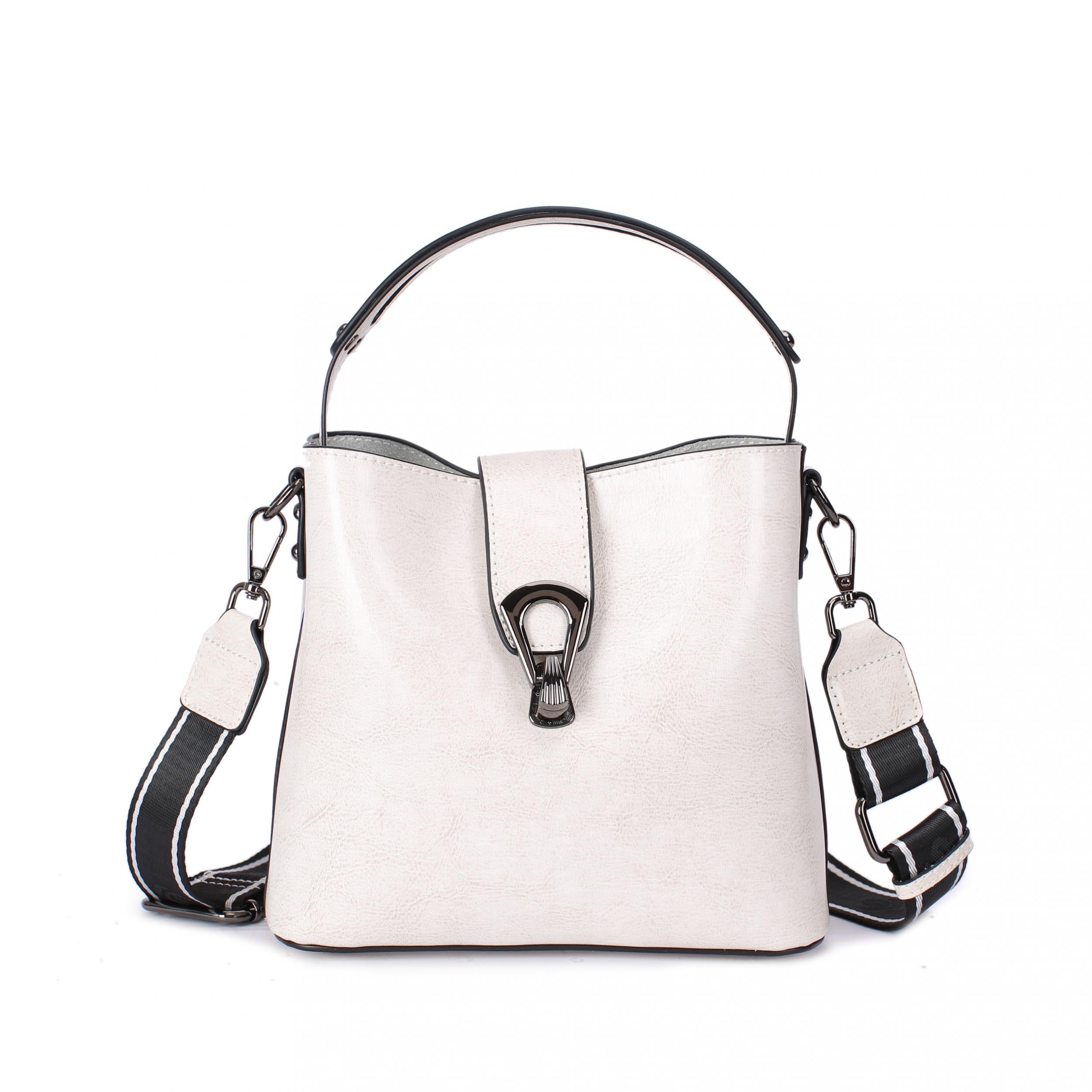 Leather Crossbody Bag Women's Street Handbag Vintage Bucket Purse