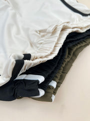 Girls Stripe Waist Bow Casual Sports Shorts Set