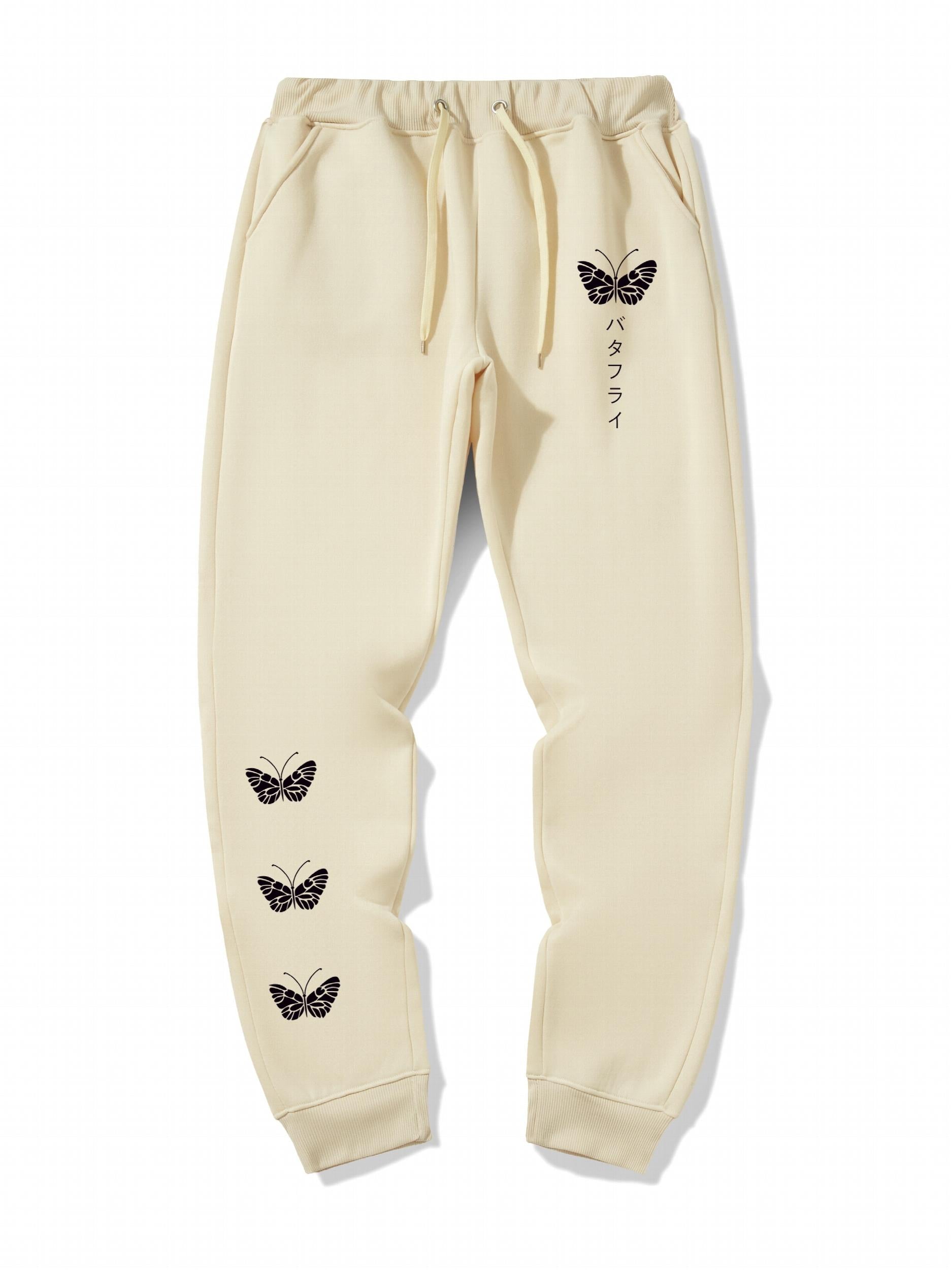 Men's Butterfly Print Jogger Sweatpants Casual Sport Pants