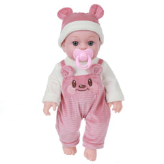 12" Baby Doll Pink Outfit Bear Ears Hoodie & Pacifier Plush Toy for Kids
