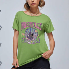 Women's Guitar Music Casual Sports Tee Crew Neck Short Sleeve