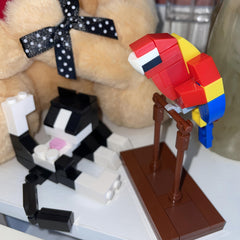 Mini Parrot Bird Building Blocks Desktop Ornament