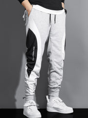 Men's Block Drawstring Sweatpants Pocket Casual Comfy Jogger Pants