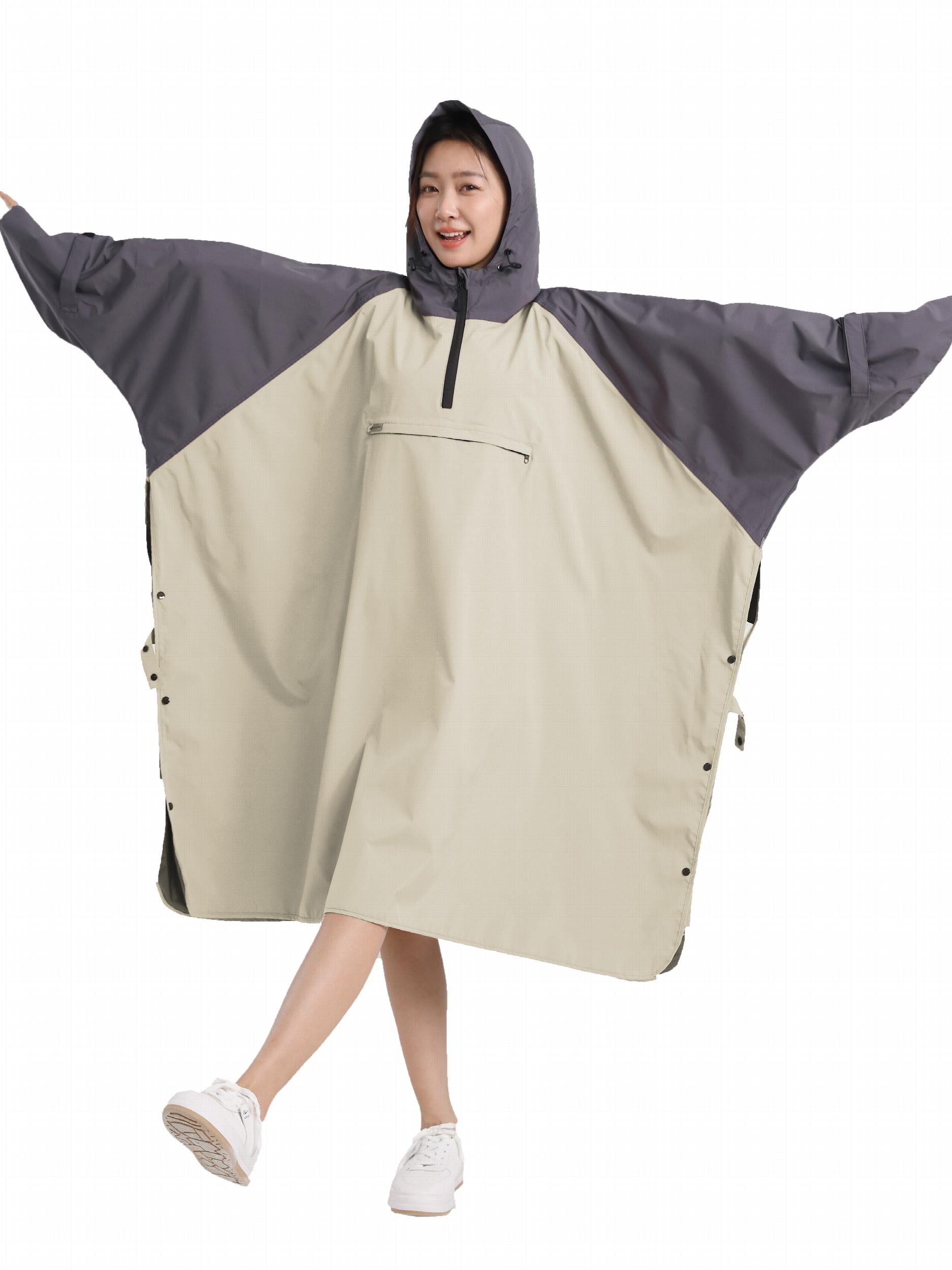 Women's Windproof Waterproof Long Poncho Raincoat