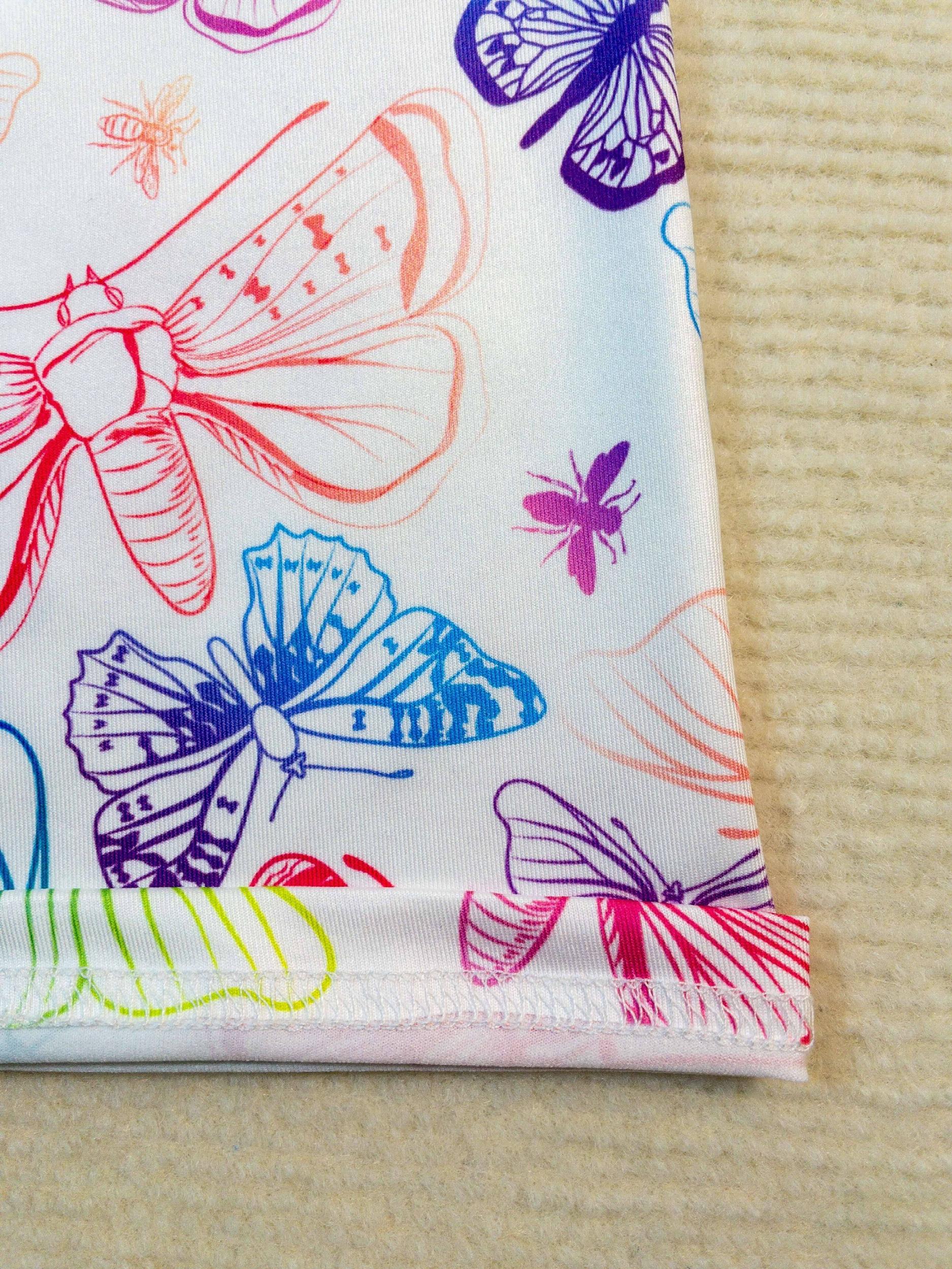 3pcs Girls Colorful Butterfly Soft Legging Cropped Yoga Pants