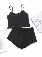 Textured Pajama Set Cami Top & Shorts Women's Sleepwear