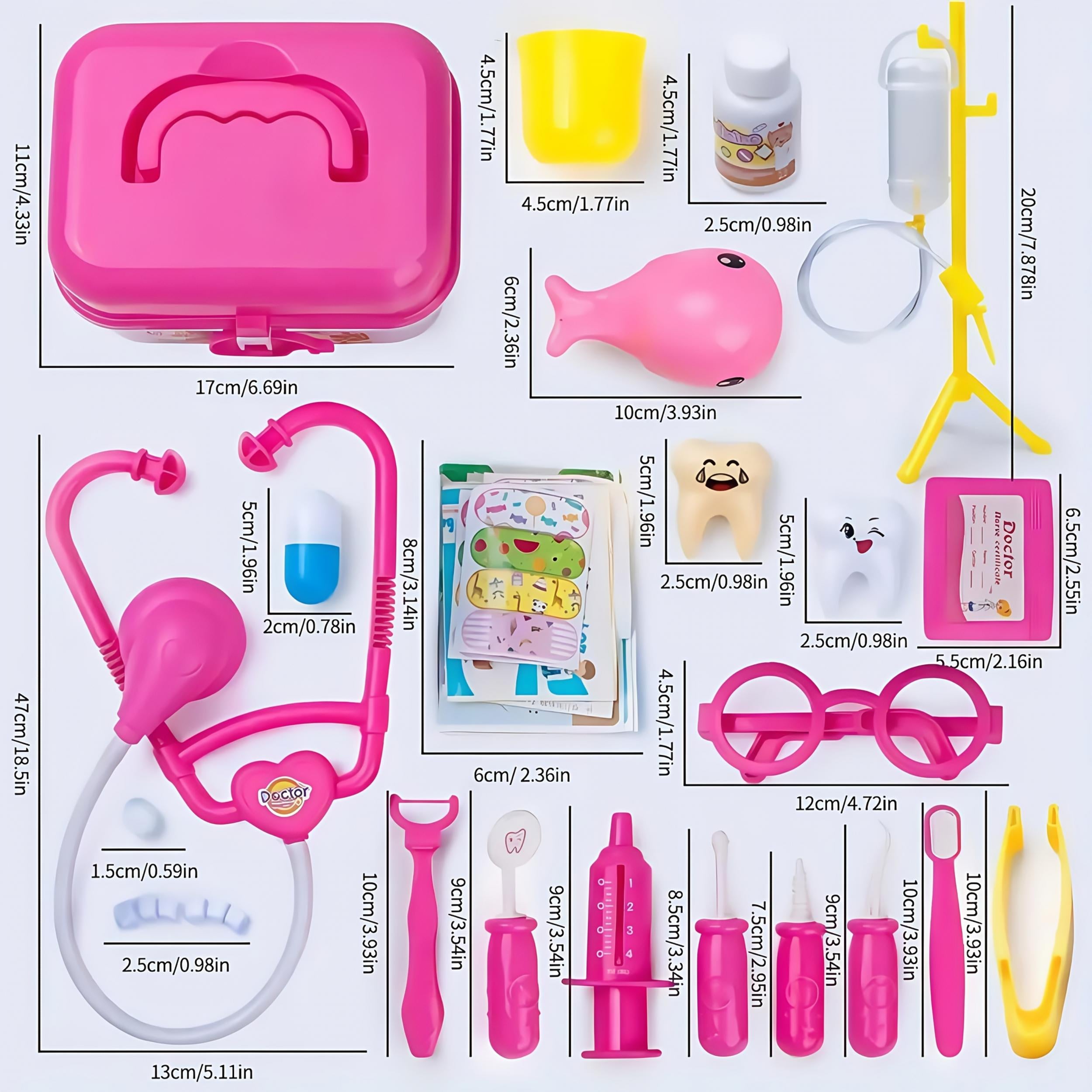 31pc Doctor Playset Dentist Toy Role Playing for Birthdays and Easter