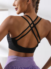 High Stretch Sporty Top Criss Cross Slim Fit Crop Tank Top Women's Activewear
