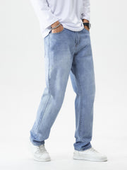 Men's Loose Fit Classic Jeans for All Seasons