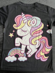 Rainbow Pony T Shirt for Girls 3D Print Short Sleeve Tee