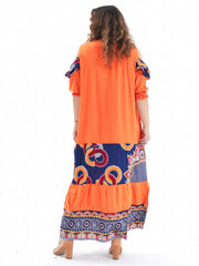 Ramadan Kaftan Dress Set Women's Plus Graphic Print Contrast Lace