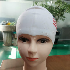 American Flag Silicone Swim Cap - Durable Comfortable Stylish