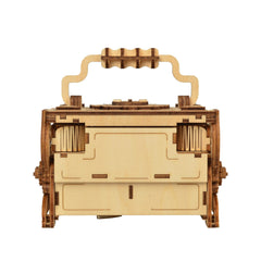 Rustic 3D Stereo Jigsaw DIY Basswood Music Box Antique Style Mechanical Assembly